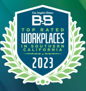 Los Angeles Times B2B Top Rated Workplaces in Southern California 2023 award badge